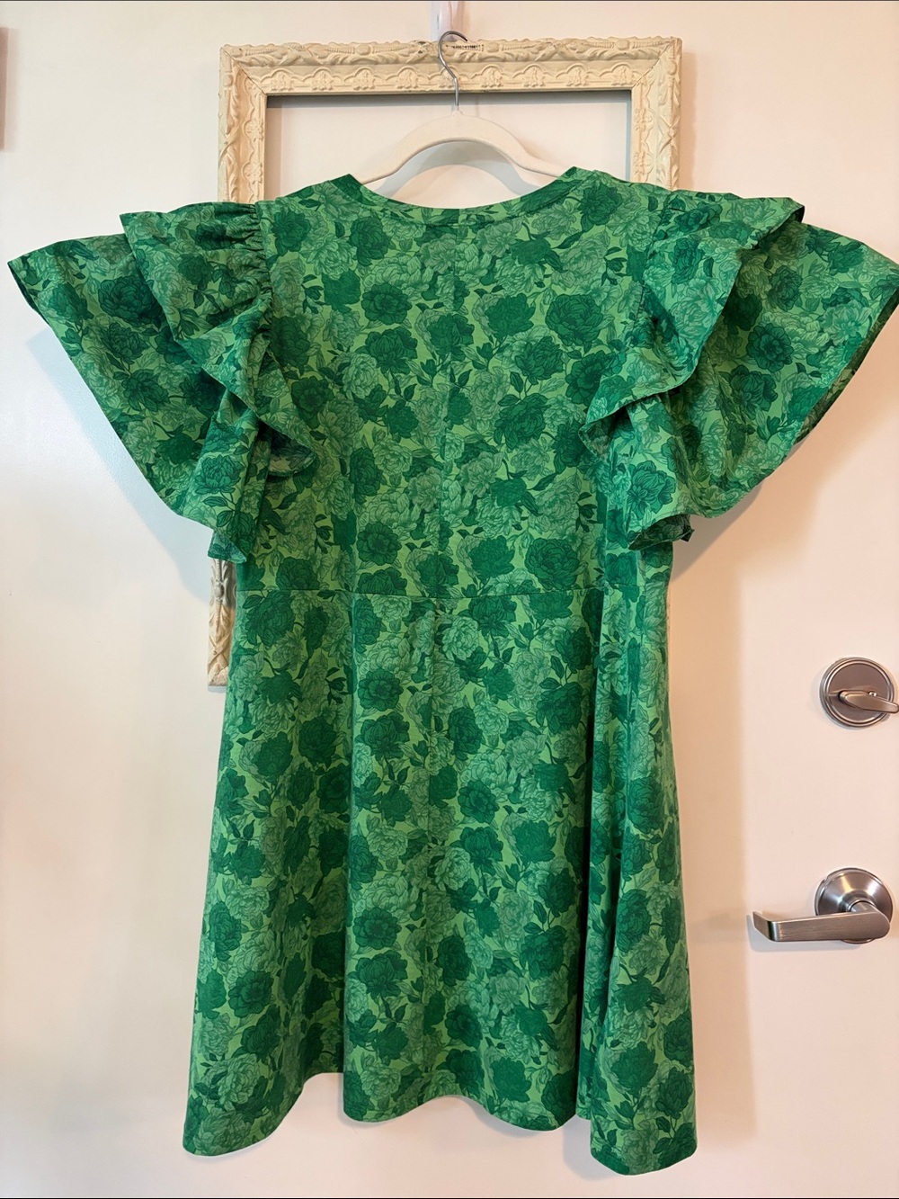 ZARA | Ruffle Flutter Sleeve Mini Shift Dress - Picture 9 of 16